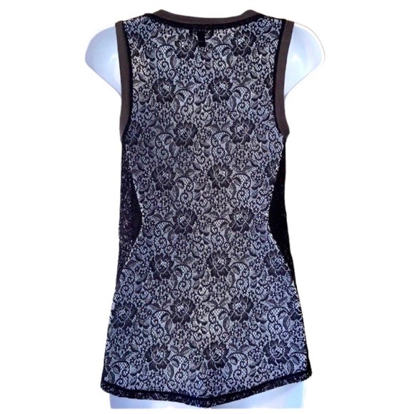 EXPRESS Iridescent Sequin Tank Sheer Lace Back EUC - Picture 4 of 6
